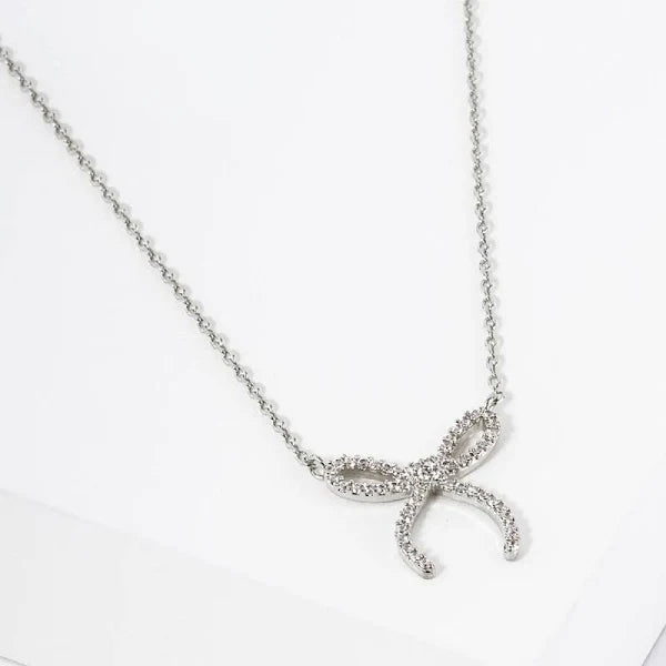 Bow Knot Charm Necklace