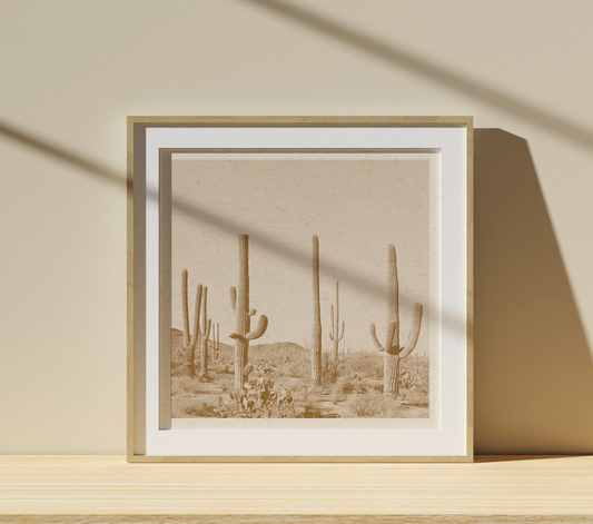 Desert Print, Boho art print, Minimalist desert, cactus poster