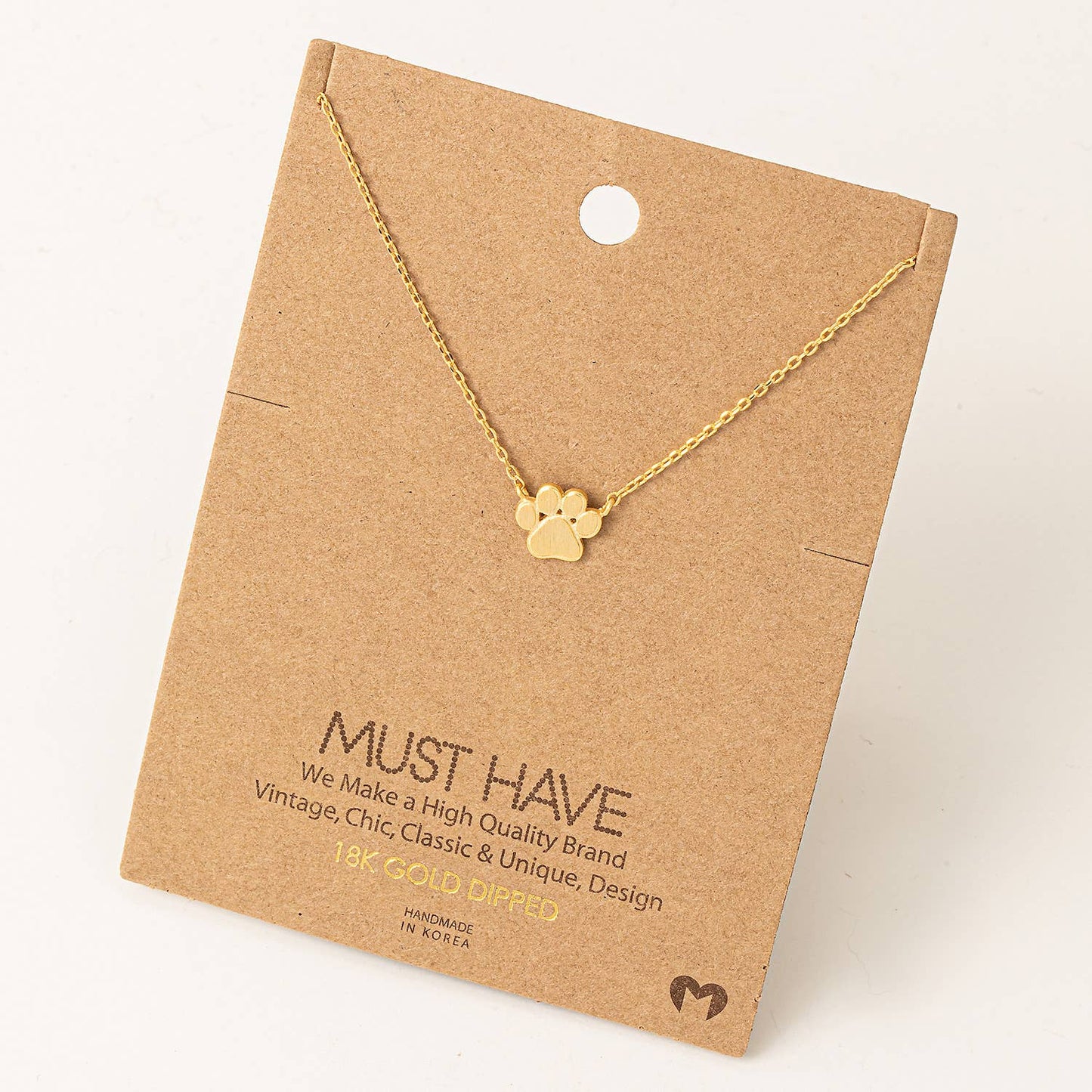 Mini Paw Print Charm Necklace